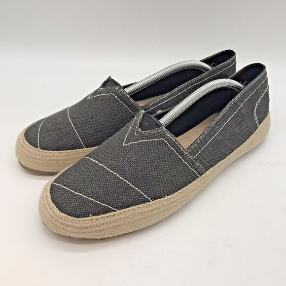 Maui Island Women's 8.5M Gray Canvas Slip On Tiki Shoes Espadrille Comfort Flats - Picture 3 of 10